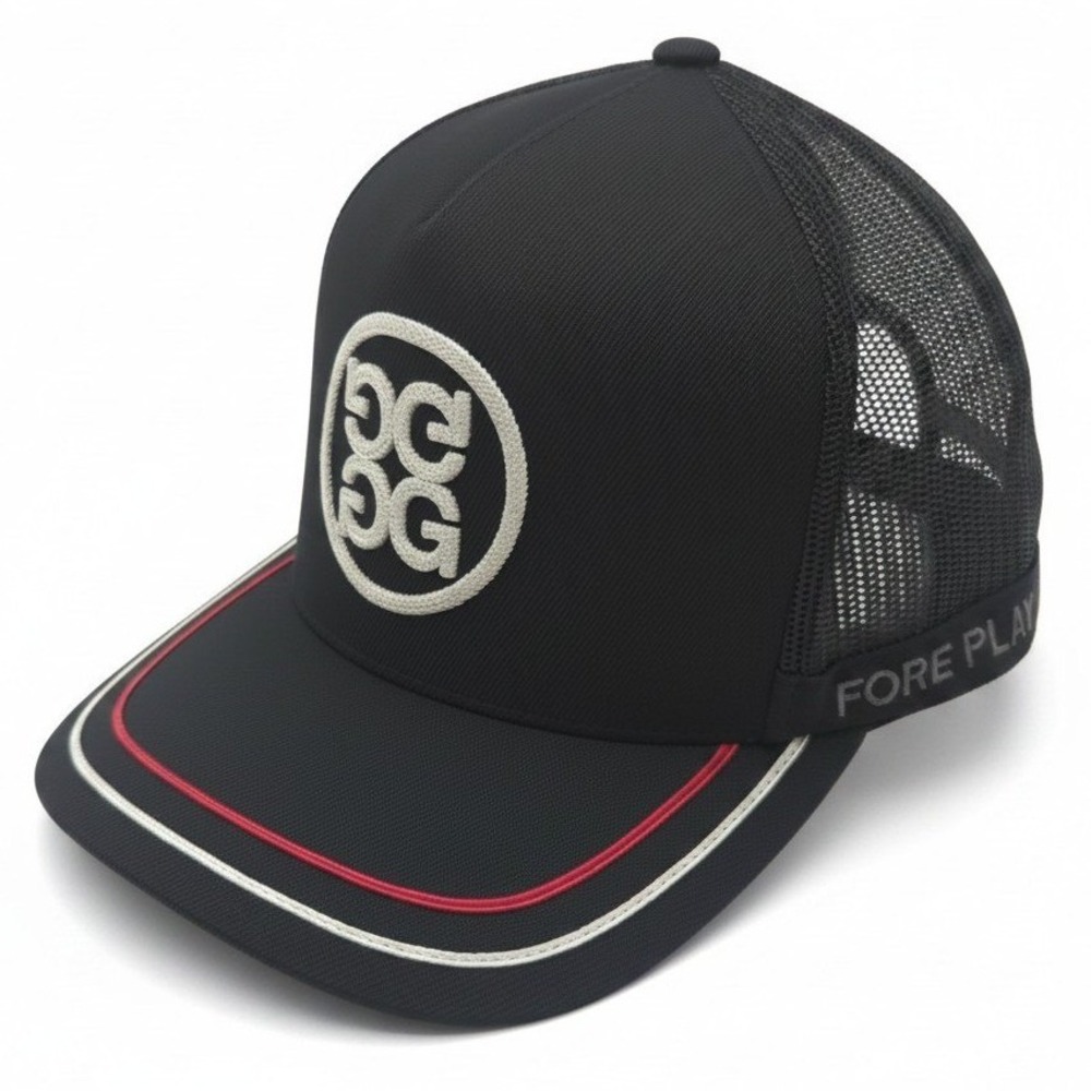 G/FORE Fore Play Trucker Hat Onyx Black Golf Snapback Cap GMH000064 NEW